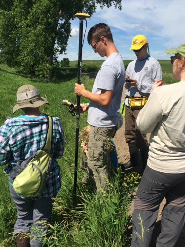 Using GPS to stake Echinacea plants!