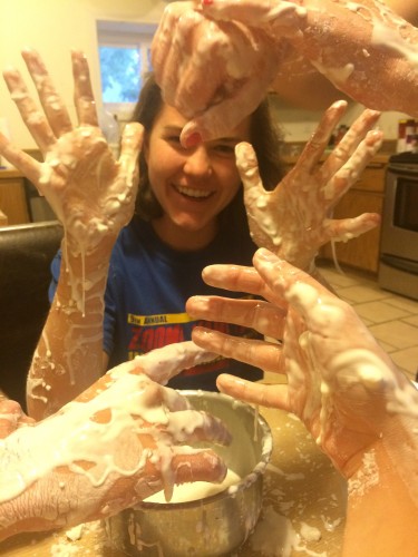 Oobleck: one part water, two parts corn starch, one part magic.