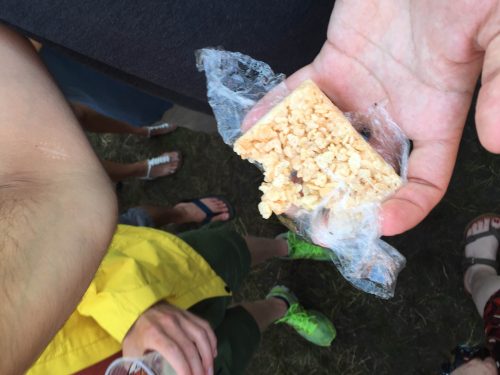 Here's the aforementioned rice crispie bar mid-eating