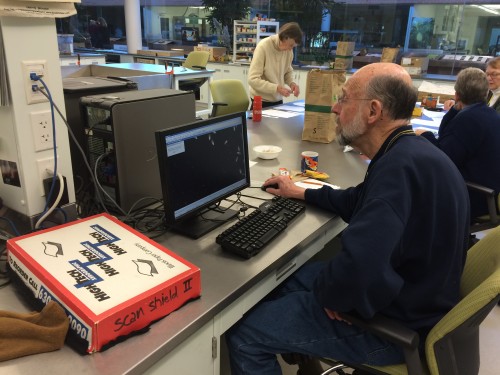 Bill counting achenes. Bill is an expert counter who has been known to count as many as 31 heads in a single sitting!